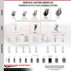 Service Caster 4 Inch Thermoplastic Wheel 1-5/8 Inch Expanding Stem Caster Set with 2 Brakes SCC-EX05S410-TPRS-158-2-SLB-2